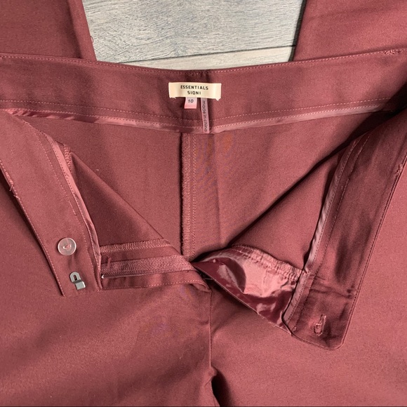 Essentials Sioni Dress Pants Size 10 Maroon/Wine - Picture 10 of 12